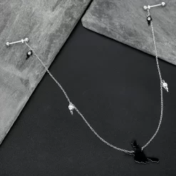 14 Gauge 9/16 Creepy Ghosts Witch Halloween Dangle Nipple Chain Set 8 14 Gauge 9/16 Creepy Ghosts Witch Halloween Dangle Nipple Chain Set -Body Jewelry Store 75801.otherimage2