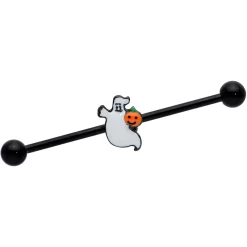 Body Jewelry Store 28 14 Gauge Black Halloween Pumpkin Ghost Industrial Barbell 38mm