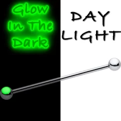 Gaby 14 Gauge Black Halloween Boo Glow In Dark Industrial Barbell Set Of 2 -Body Jewelry Store 75871.otherimage4