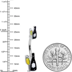 Champagne Bottle Flute Yellow Holiday Double Mount Belly Ring -Body Jewelry Store 75922.otherimage1