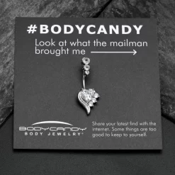 Gaby Clear CZ Gem Triple Drop Flare Heart Valentine Double Mount Belly Ring 11 Gaby Clear CZ Gem Triple Drop Flare Heart Valentine Double Mount Belly Ring -Body Jewelry Store 75993 CL.otherimage3