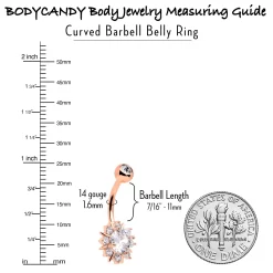 Clear CZ Gem Rose Gold Tone Luxury Sun Splash Belly Ring 12 Clear CZ Gem Rose Gold Tone Luxury Sun Splash Belly Ring -Body Jewelry Store 76036 RD.otherimage4