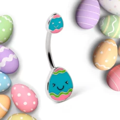 Blue Pink Celebration Easter Egg Double Mount Belly Ring 11 Blue Pink Celebration Easter Egg Double Mount Belly Ring -Body Jewelry Store 76154.otherimage3