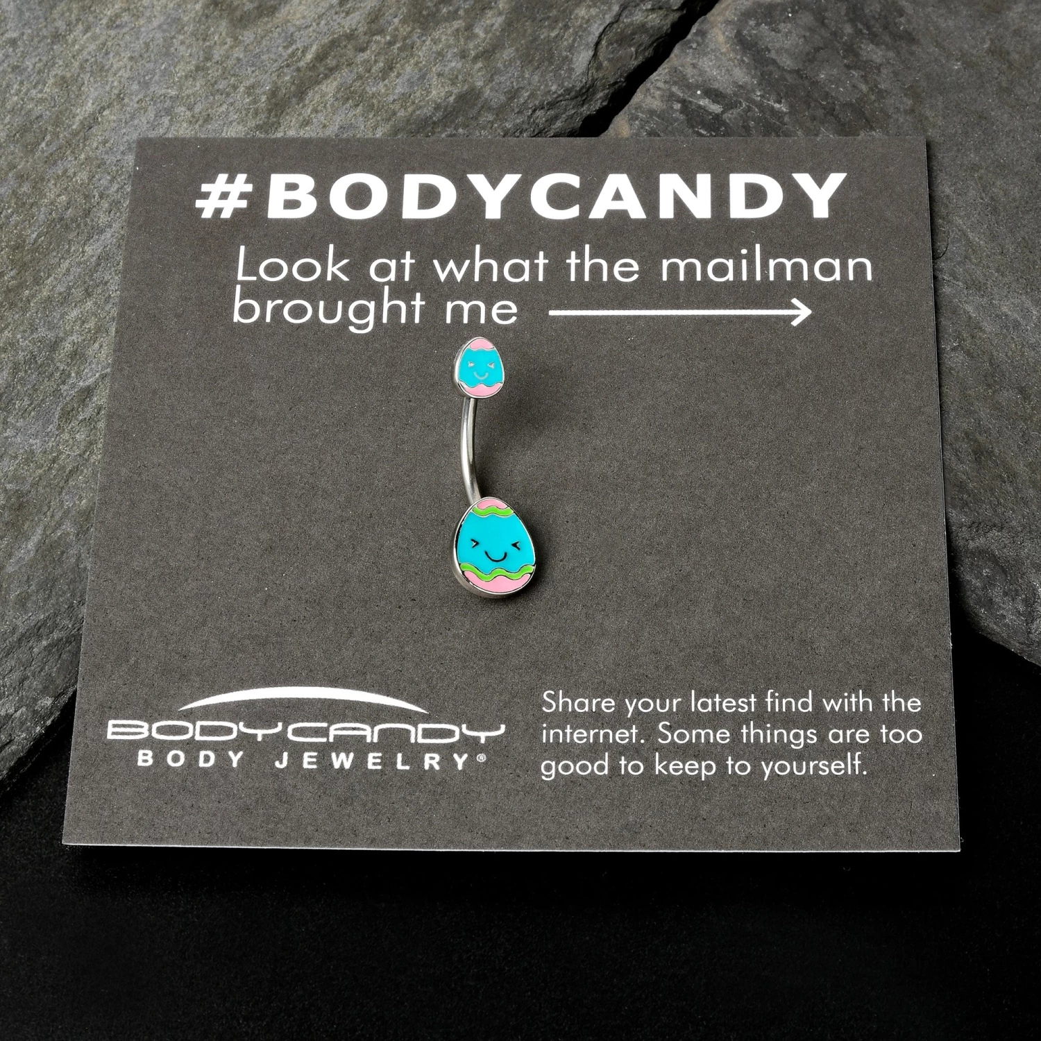 Blue Pink Celebration Easter Egg Double Mount Belly Ring 8 Blue Pink Celebration Easter Egg Double Mount Belly Ring - Image 8