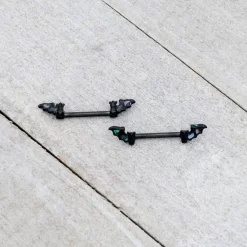 14 Gauge 9/16 Black Subtle Bat Barbell Nipple Ring Set -Body Jewelry Store 76358.otherimage5