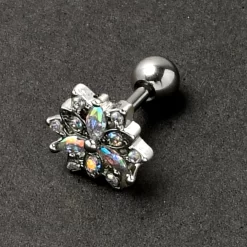 16 Gauge 1/4 Aurora CZ Gem Snowflake Style Cartilage Tragus Earring -Body Jewelry Store 76404.otherimage5 3b9ae135 f704 4bb6 880a 9d630e8d1914