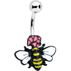 Gaby Busy Bee Flower Belly Ring