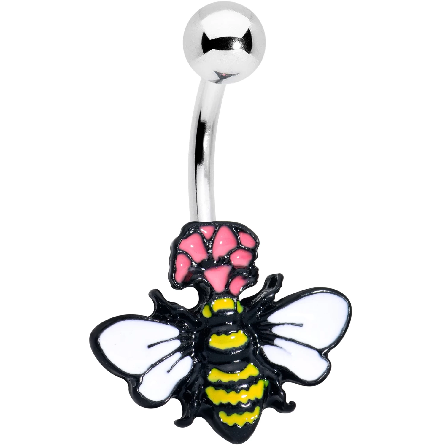 Gaby Busy Bee Flower Belly Ring 1 Gaby Busy Bee Flower Belly Ring