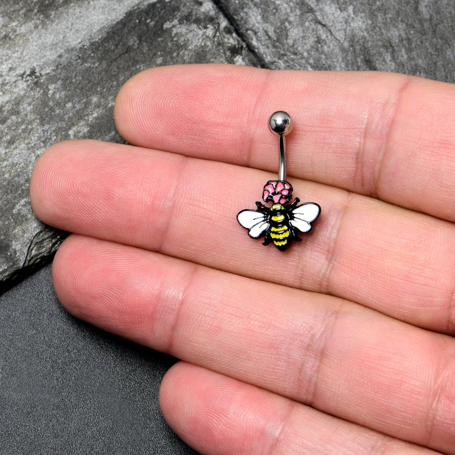 Gaby Busy Bee Flower Belly Ring 2 Gaby Busy Bee Flower Belly Ring - Image 2