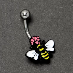 Gaby Busy Bee Flower Belly Ring 11 Gaby Busy Bee Flower Belly Ring -Body Jewelry Store 76554.otherimage3