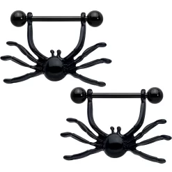 Gaby 14 Gauge 9/16 Black Leggy Spiders Nipple Shield Set