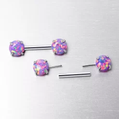 14 Gauge 1/2 Purple Synthetic Opal Threadless Barbell Nipple Ring Set -Body Jewelry Store 76685 PP.otherimage3 f437333c f5d8 4cac 8f36 c719d86f7e37