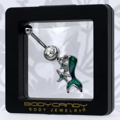 Gaby Blue Clear Gem Green Mermaid Tail Stars Dangle Belly Ring 14 Gaby Blue Clear Gem Green Mermaid Tail Stars Dangle Belly Ring -Body Jewelry Store 76921.otherimage6