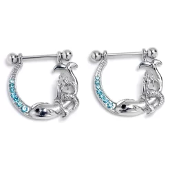 Gaby 14 Gauge 9/16 Blue Gem Fish Of The Day Dangle Nipple Ring Set