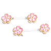 14 Gauge 9/16 Flower Pink Blossom PTFE Bioplast Barbell Nipple Ring Set