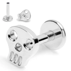 16 Gauge 1/4 ASTM F-136 Titanium Internally Threaded Skull Labret