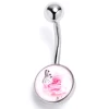 Gaby Butterfly Pink Rose Belly Ring