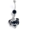 Gaby Black Gem Heart OfDragon Dangle Belly Ring