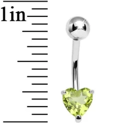 925 Sterling Silver Genuine Peridot Heart Solitaire Belly Ring -Body Jewelry Store AU 1512 8fcdf616 83ac 4223 9f89 8d5d982c8b7a
