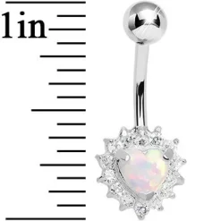 925 Sterling Silver Cubic Zirconia Opal Heart Belly Ring -Body Jewelry Store AU 1517 d2c73368 e994 4ce8 87f4 44d1a556656b