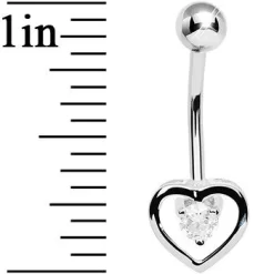 925 Sterling Silver Cubic Zirconia Hollow Heart Belly Ring -Body Jewelry Store AU 1518 033f4d5f 60fb 4414 83fb f8a2d24680e4