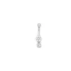 Solid 14kt White Gold Cubic Zirconia Dangle Flower Belly Ring