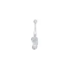 Solid 14kt White Gold Flip Flop Belly Ring