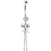 Solid 14kt White Gold Cubic Zirconia Bow Belly Ring