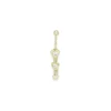 Solid 14kt Yellow Gold Zirconia Heart Drop Belly Ring