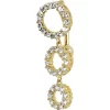 Solid 14kt Yellow Gold Top Mount CZ Circle Belly Ring