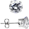 Sterling Silver .80 Ct Cubic Zirconia Round Stud Earrings