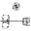 Sterling Silver .23 Ct Basket-Set Cubic Zirconia Stud Earrings