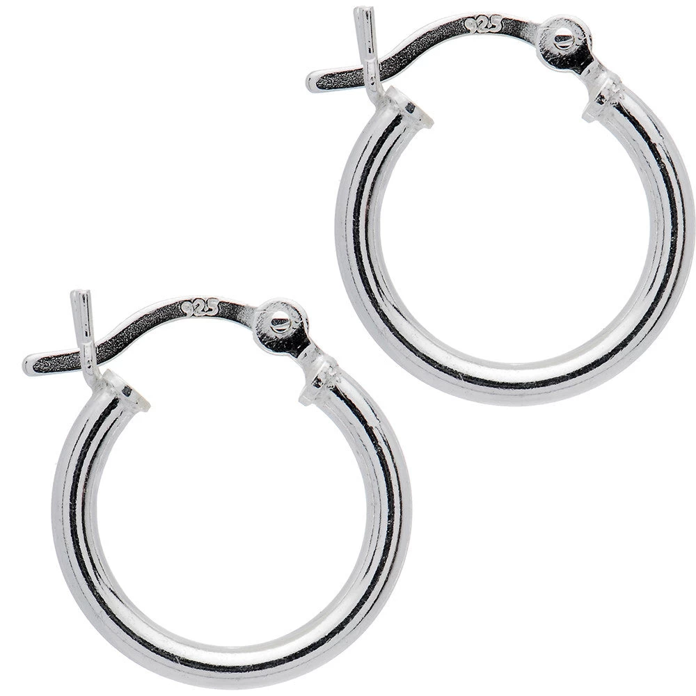 925 Sterling Silver Hoop Earrings 10mm 1 925 Sterling Silver Hoop Earrings 10mm