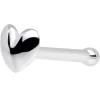 Solid 14KT White Gold Heart Nose Bone