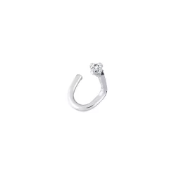 14kt White Gold .02 Ct Tw Nickel Free Genuine Diamond Nose Ring
