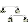 14 Gauge 5/8 Glow In The Dark Do Me Nipple Ring Set