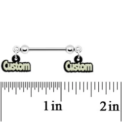 Custom Glow In The Dark Double Personalized Name Dangle Nipple Ring Set -Body Jewelry Store CU 5164 ccfbe679 d1b6 496b b739 d9d4c0a743c7