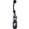 Black Glow In The Dark F Bomb Dangle Belly Ring