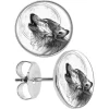 Momo Howling Wolf Stud Earrings