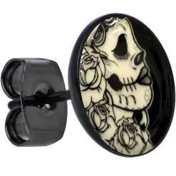 Black Anodized Gothic Rose Flower Skull Glow In The Dark Stud Earrings 8 Black Anodized Gothic Rose Flower Skull Glow In The Dark Stud Earrings -Body Jewelry Store CU EBKGL 555 020e99d0 75ed 4946 8dc7 a168b55ef0a1