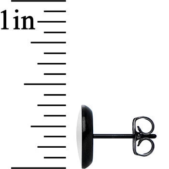 Black Anodized Gothic Rose Flower Skull Glow In The Dark Stud Earrings 5 Black Anodized Gothic Rose Flower Skull Glow In The Dark Stud Earrings - Image 5