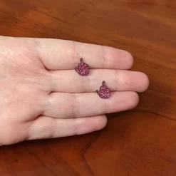 Pink Glitter Middle Finger Stud Earrings Set -Body Jewelry Store CU ES FGR PK.otherimage3