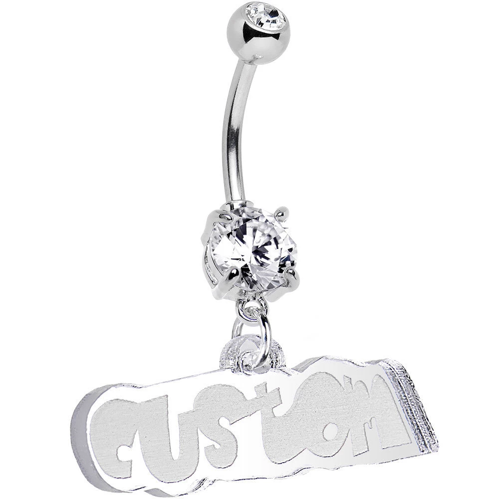 Custom Lucite Fun Personalized Belly Ring Created With Crystals 3 Custom Lucite Fun Personalized Belly Ring Created With Crystals - Image 3