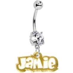 Custom Lucite Fun Personalized Belly Ring Created With Crystals 10 Custom Lucite Fun Personalized Belly Ring Created With Crystals -Body Jewelry Store CU HC 609 GD