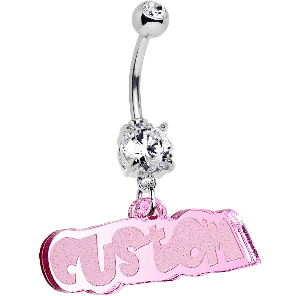 Custom Lucite Fun Personalized Belly Ring Created With Crystals 2 Custom Lucite Fun Personalized Belly Ring Created With Crystals - Image 2