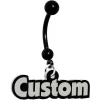 Custom Black Glow In The Dark Personalized Name Dangle Belly Ring