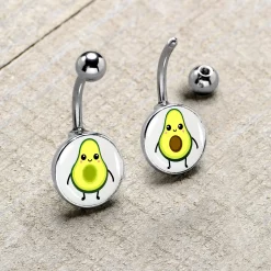Avocado Oh BFF Set Of 2 Belly Rings -Body Jewelry Store CUBNA AVACDO BFF2.otherimage5