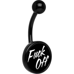 Black Titanium F*ck Off Belly Ring