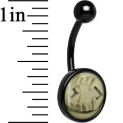 Black Titanium Fearsome Fangs Glow In The Dark Belly Ring -Body Jewelry Store CUBNA BKGL 729 64a622e7 5867 487c afe4 9d926708c1e6