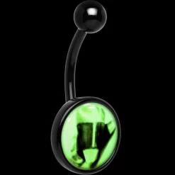 Black Titanium Classic Candy Corn Glow In The Dark Belly Ring
